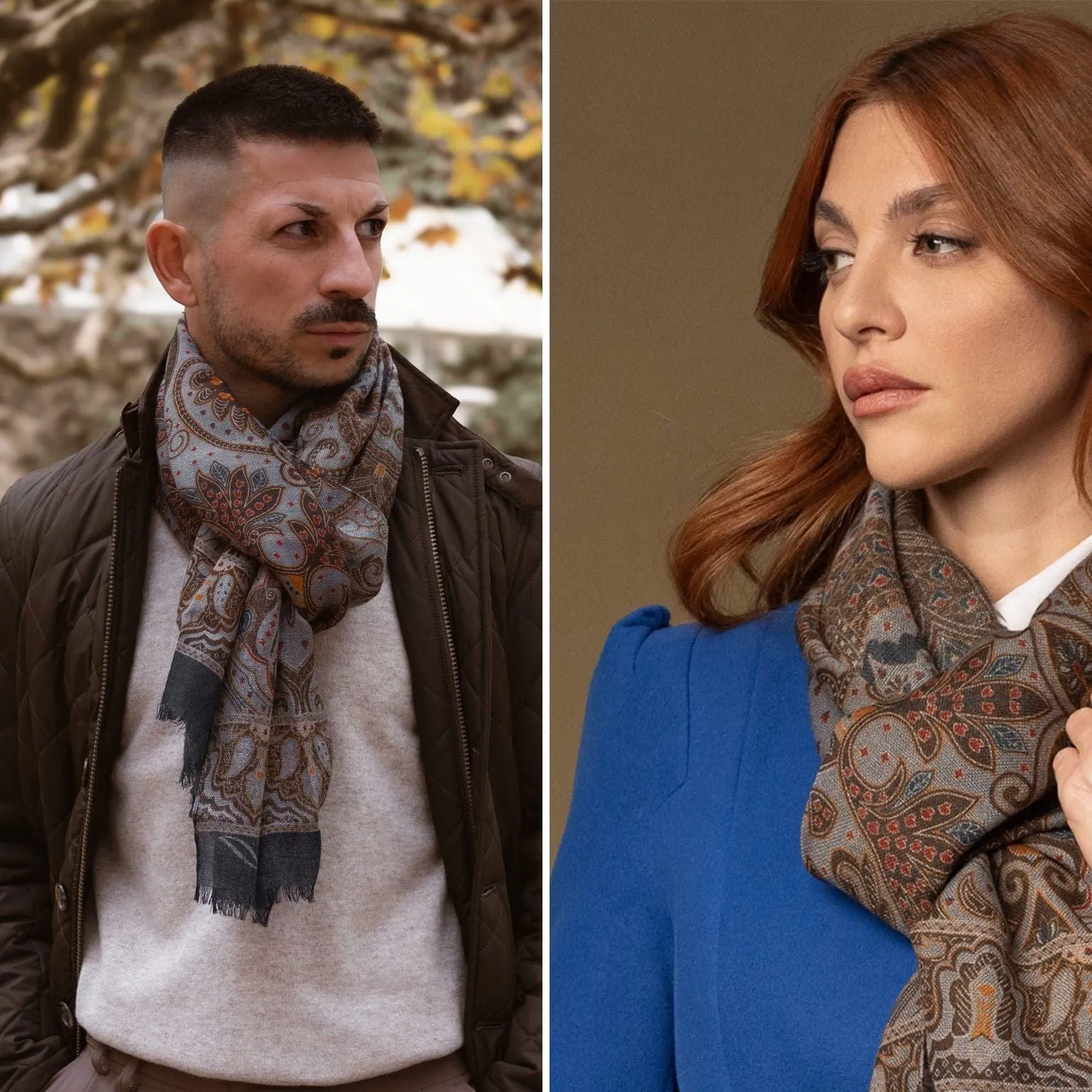 Uffizi - Wool Scarf - Tuscan Blue