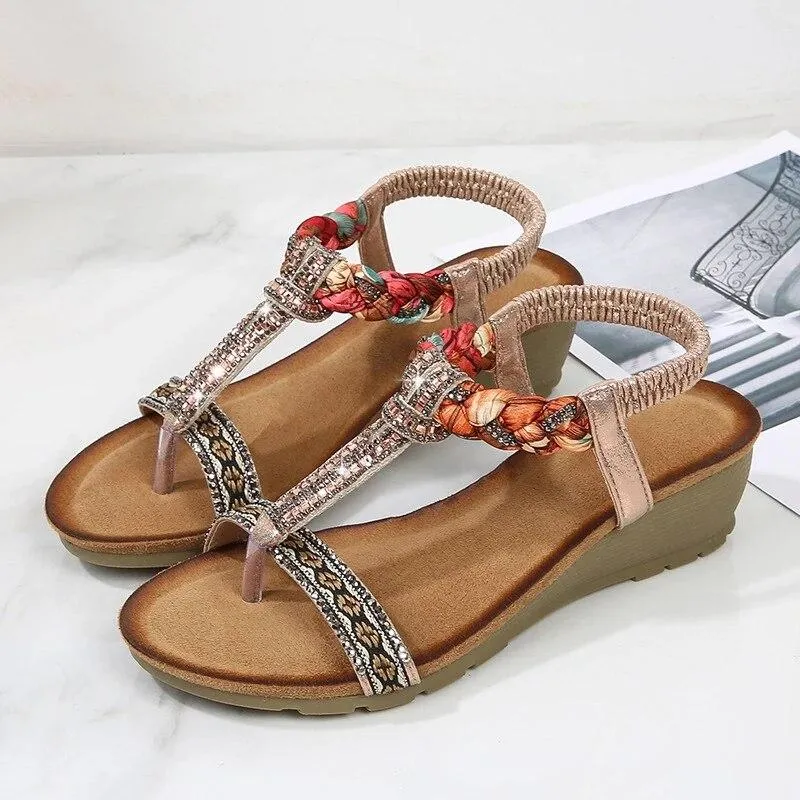 Vanccy  Women Bohemia Clip Toe Beach Sandals