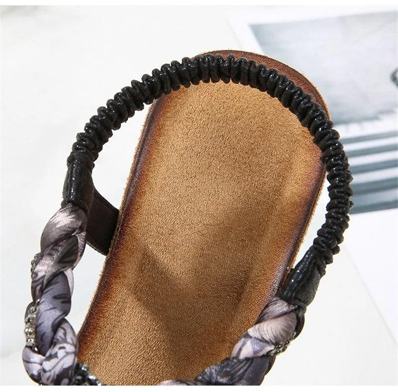 Vanccy  Women Bohemia Clip Toe Beach Sandals