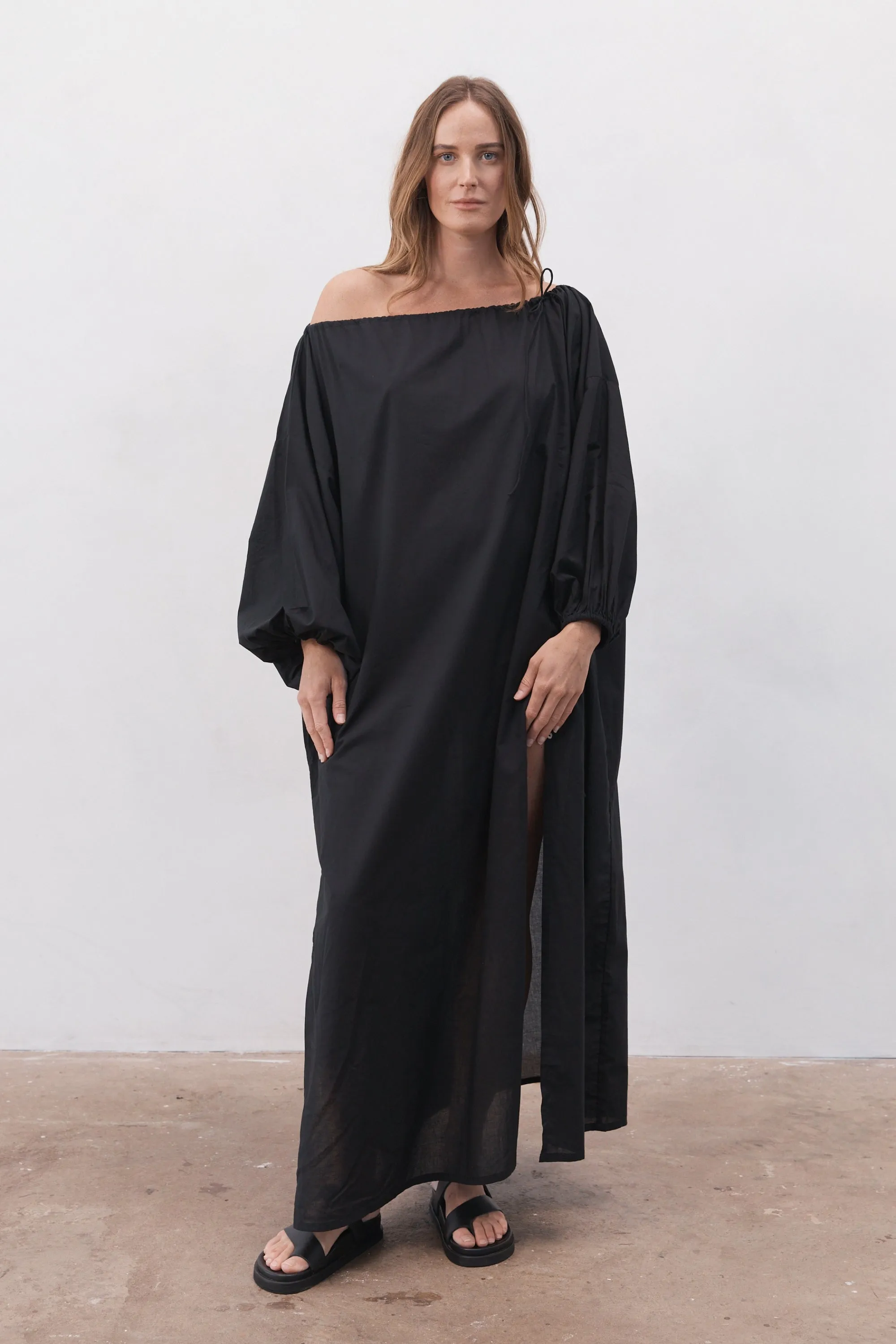 Verona Organic Cotton Maxi Dress Black