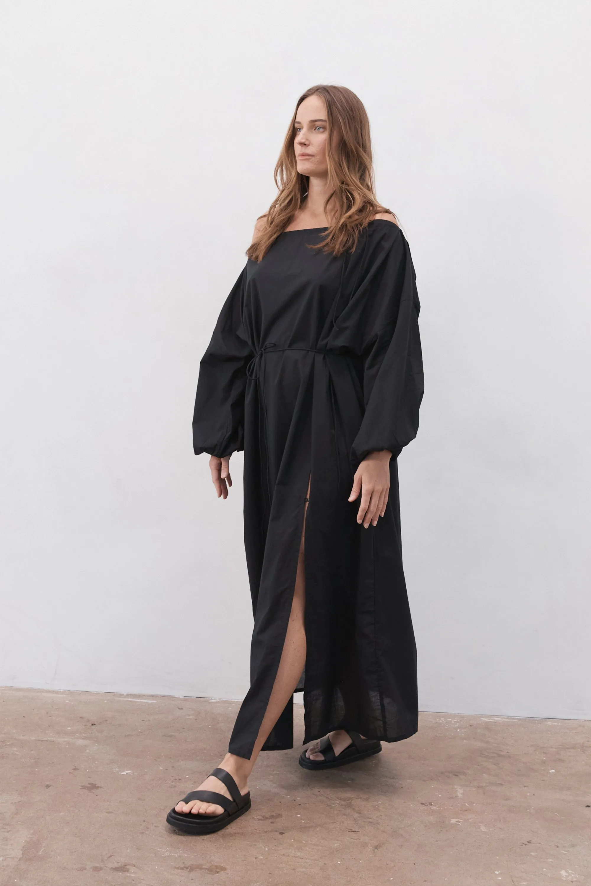 Verona Organic Cotton Maxi Dress Black