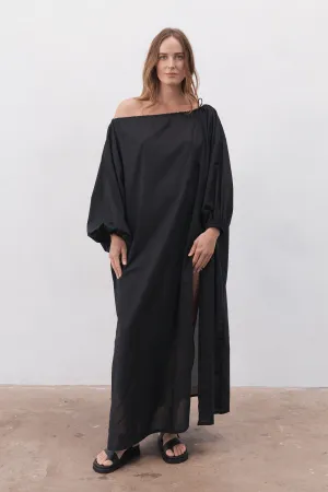 Verona Organic Cotton Maxi Dress Black