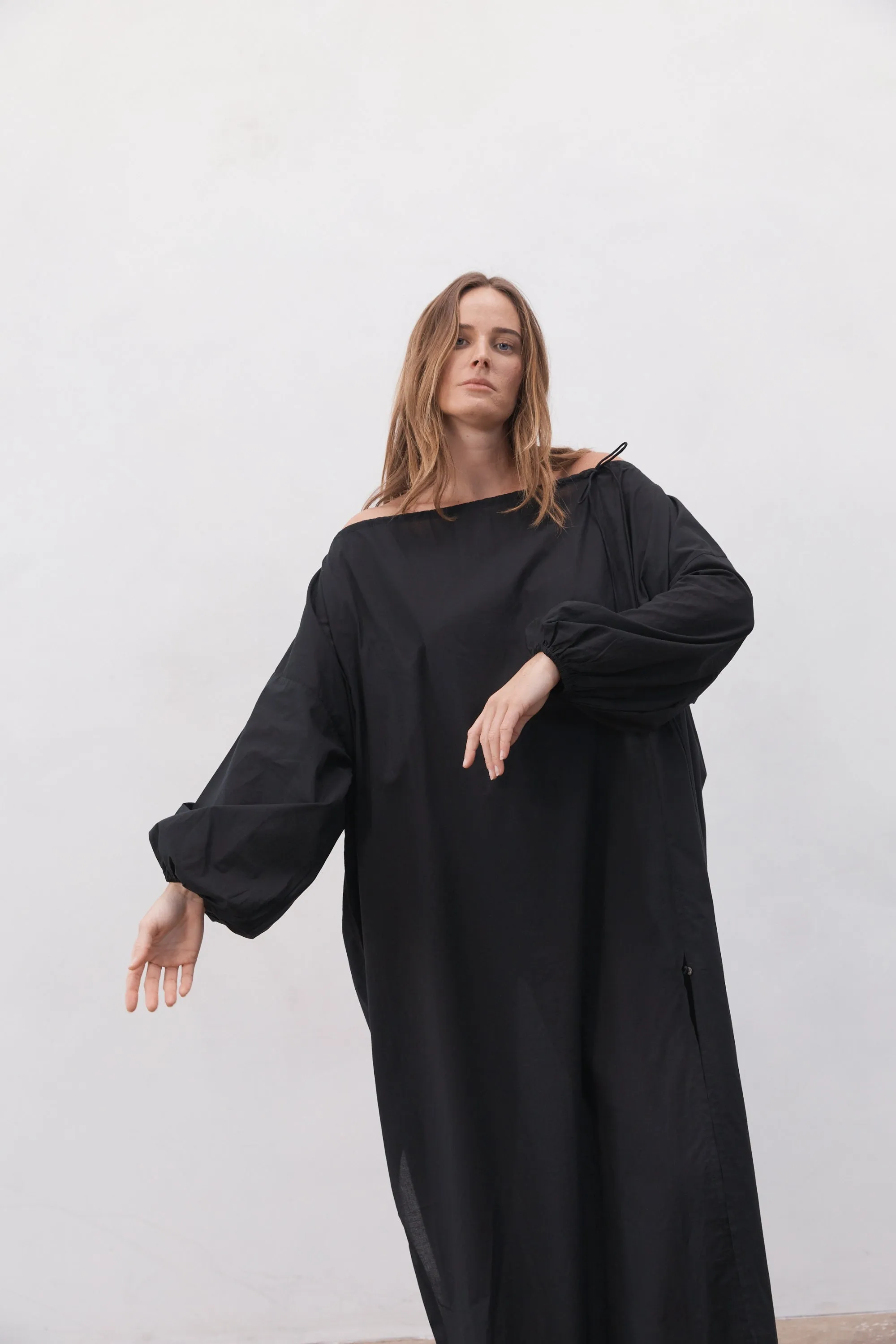 Verona Organic Cotton Maxi Dress Black