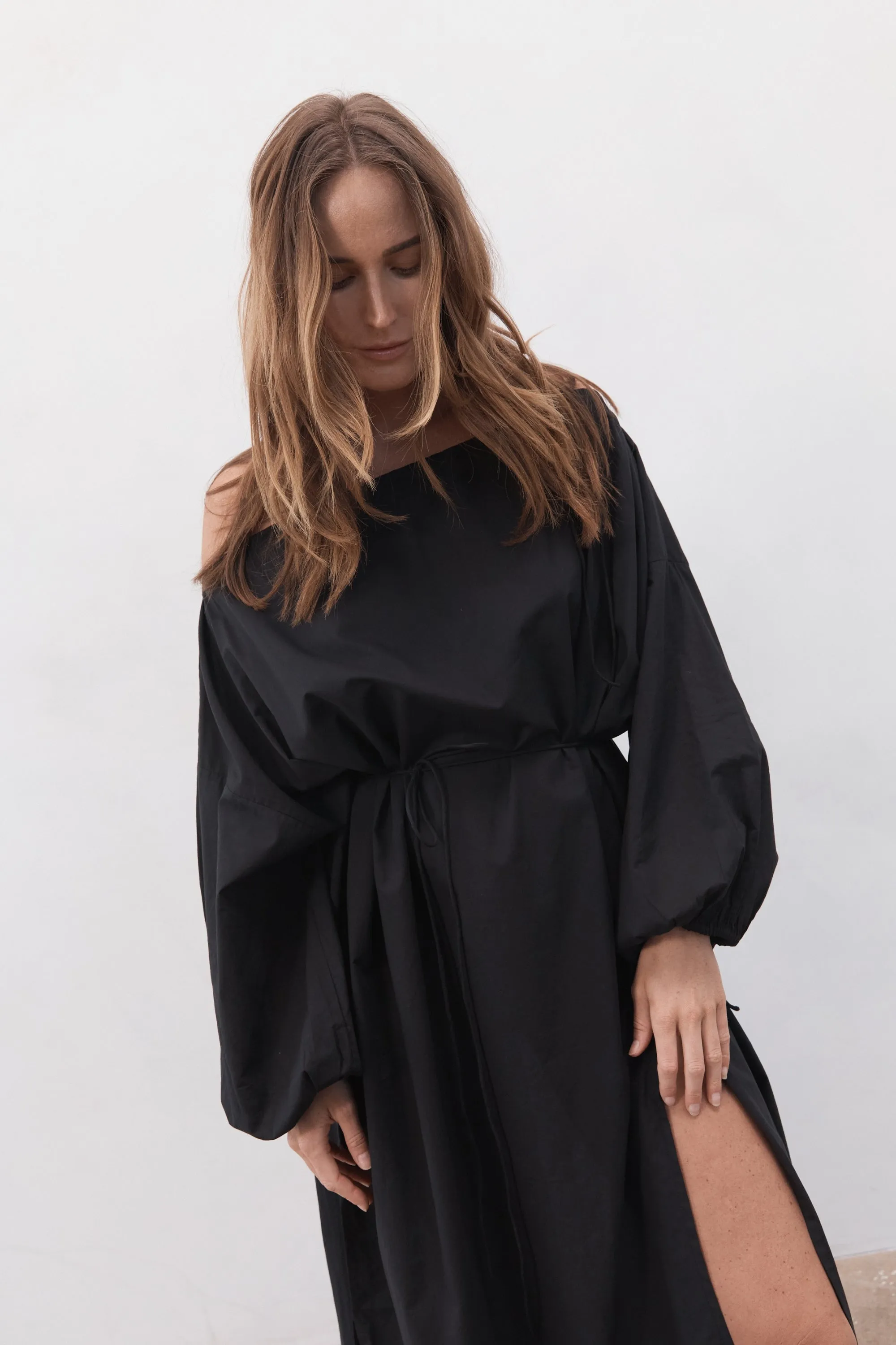 Verona Organic Cotton Maxi Dress Black
