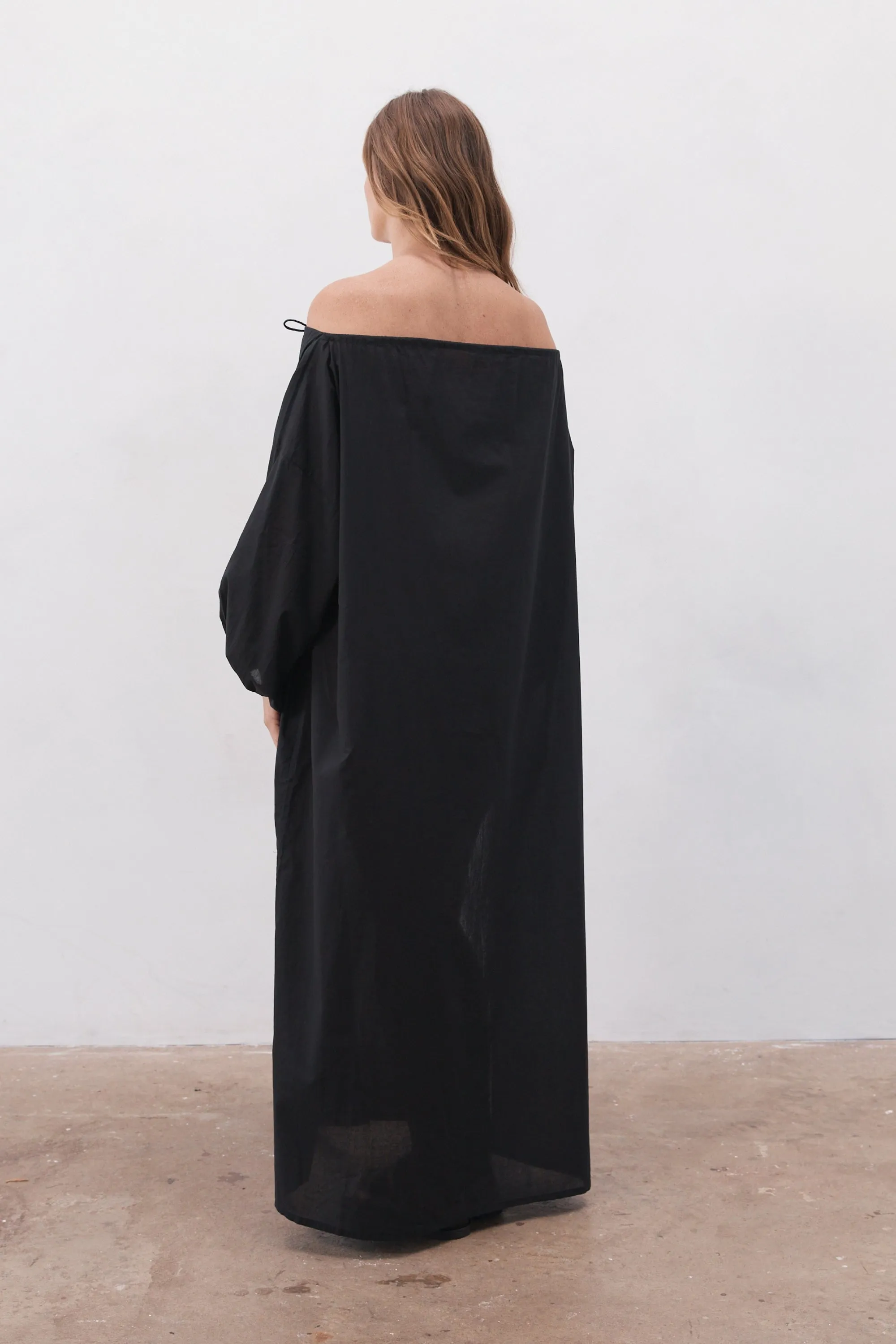 Verona Organic Cotton Maxi Dress Black