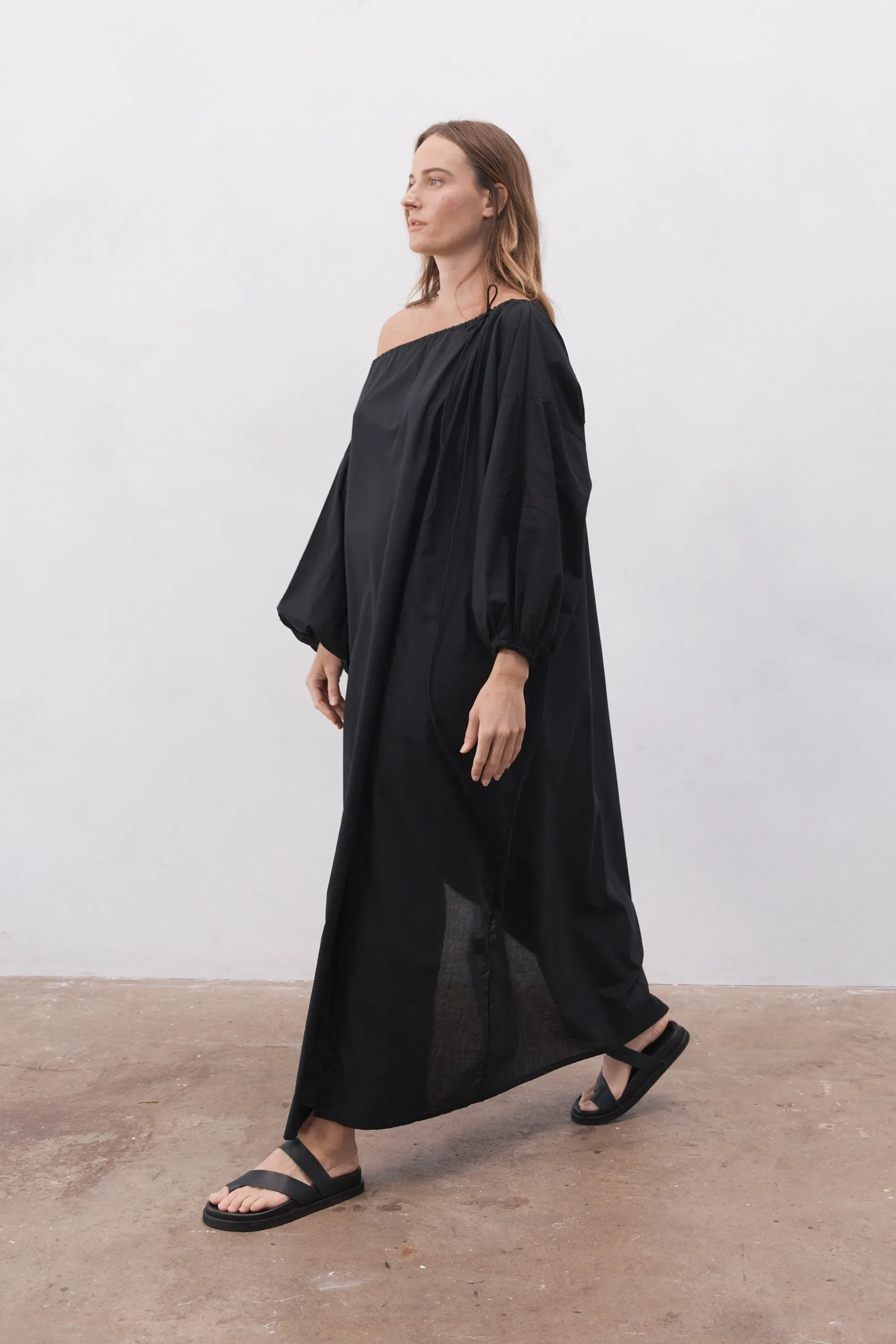 Verona Organic Cotton Maxi Dress Black