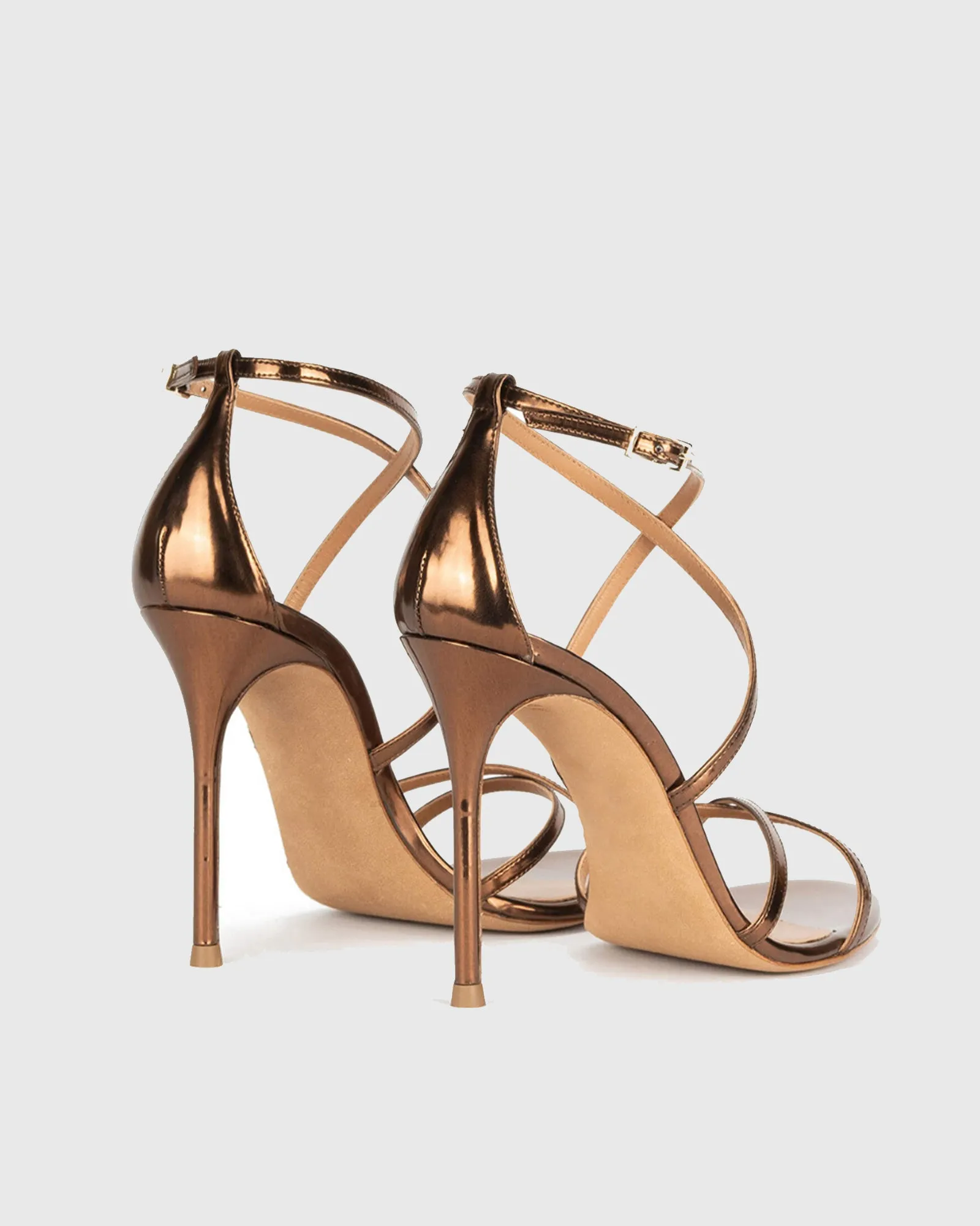 Vittoria Cross Leather Sandals In Brown