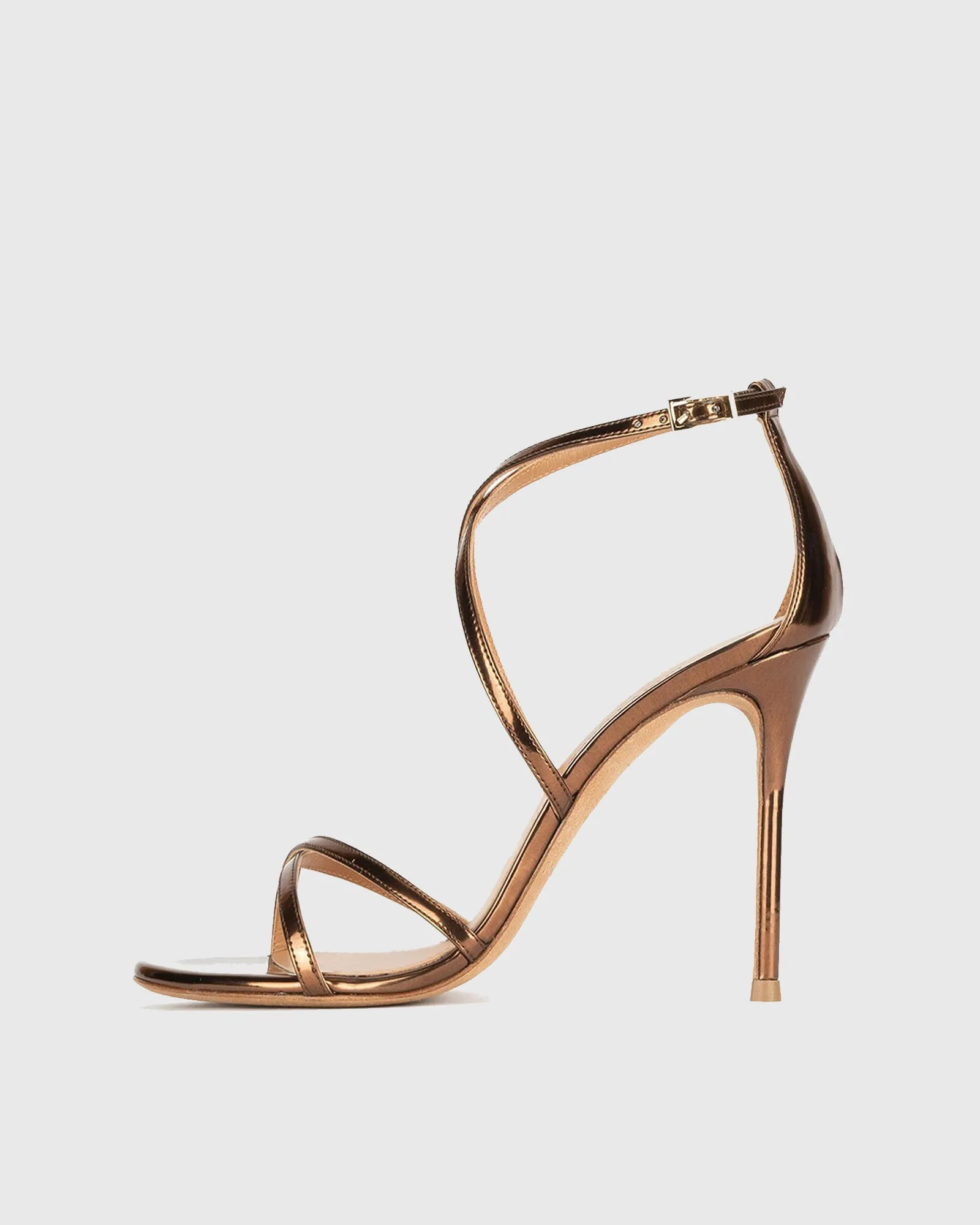 Vittoria Cross Leather Sandals In Brown