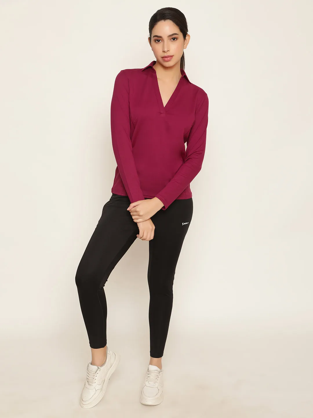 Wine Jazzy Full Sleeves Tee