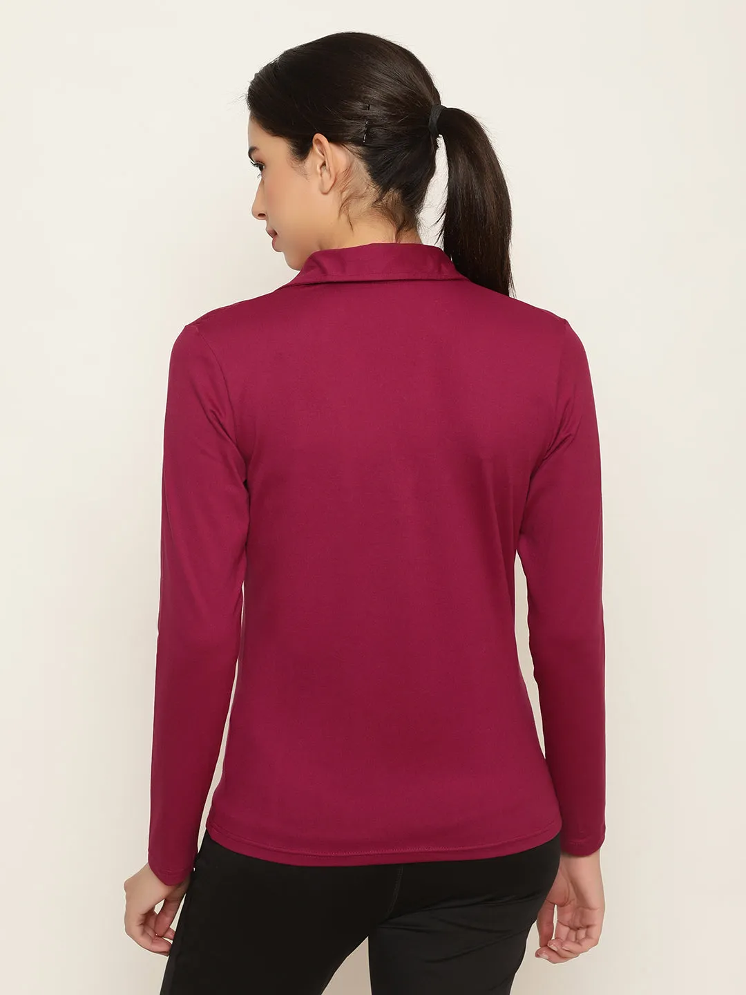 Wine Jazzy Full Sleeves Tee