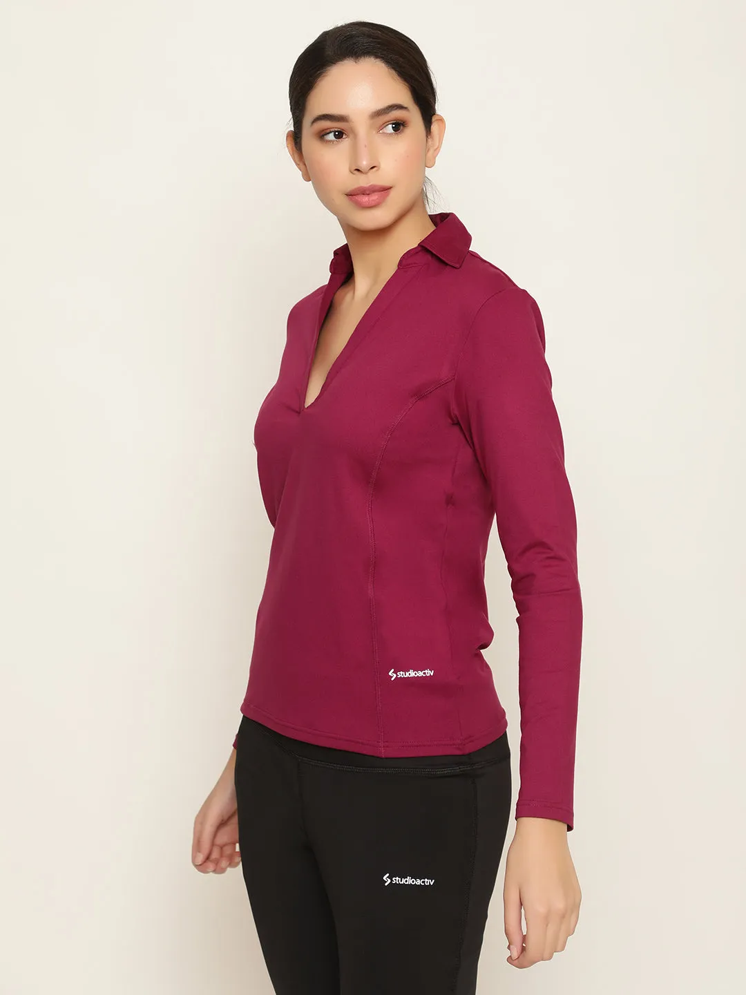 Wine Jazzy Full Sleeves Tee