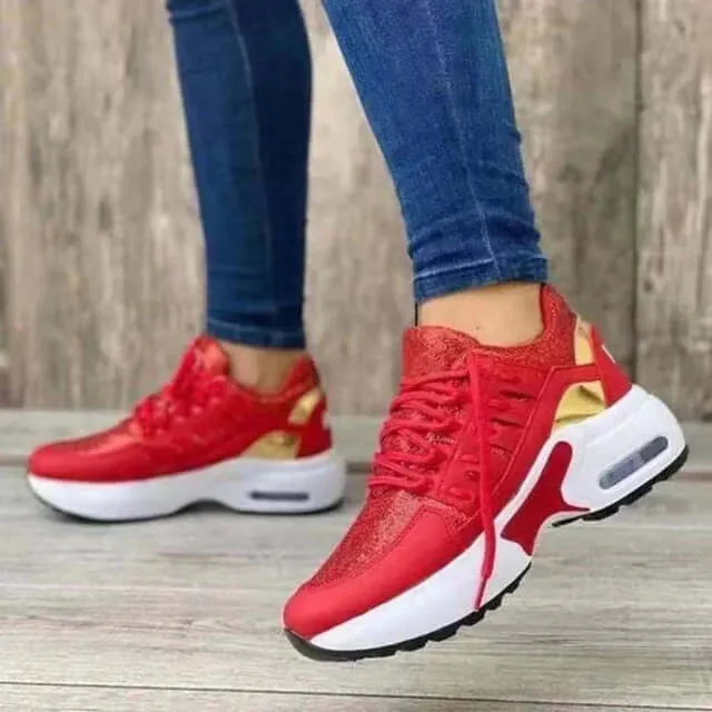 Women's Breathable Lace-Up Casual Sneakers