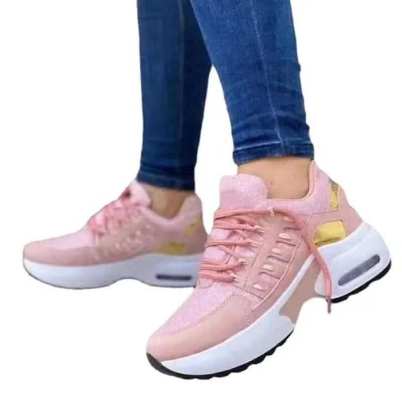 Women's Breathable Lace-Up Casual Sneakers