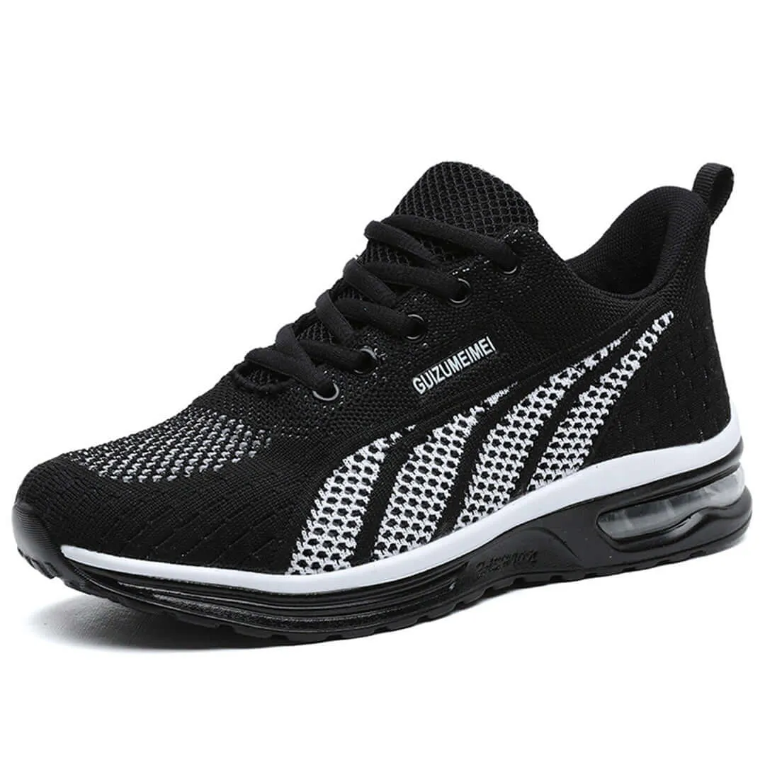 Women's Breathable Mesh Lace-Up Sneakers with Cushioned Sole