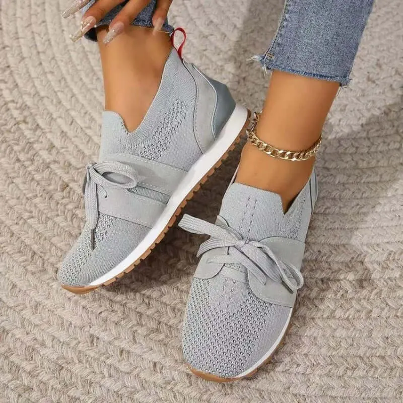 Women's Breathable Mesh Lace-Up Walking Shoes