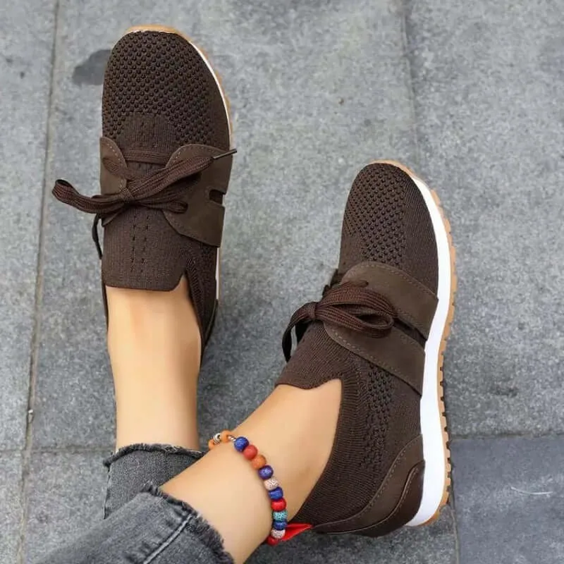 Women's Breathable Mesh Lace-Up Walking Shoes