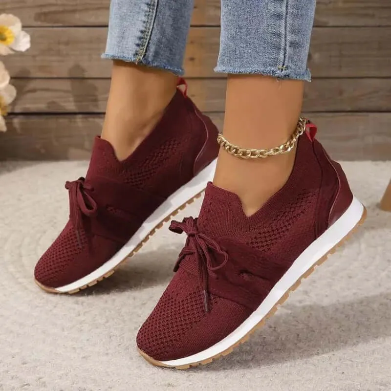 Women's Breathable Mesh Lace-Up Walking Shoes