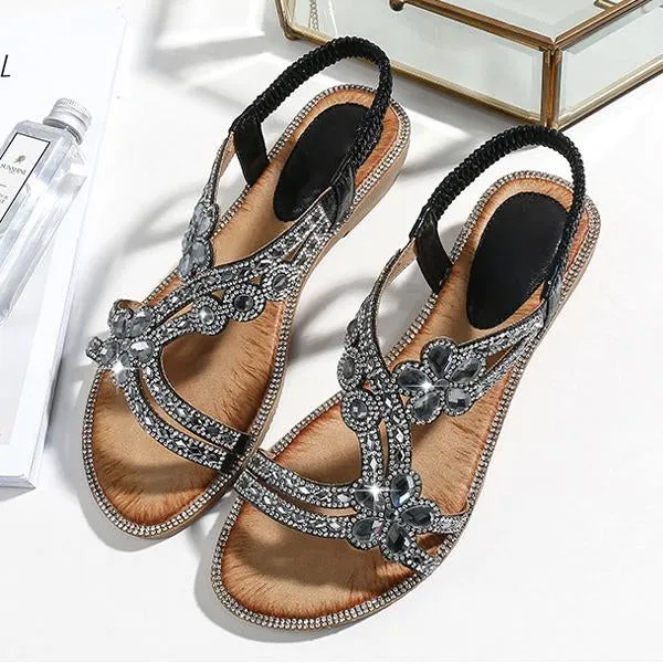 Women's Rhinestone Open Toe Beach Sandals 93362225C