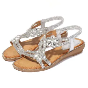Women's Rhinestone Open Toe Beach Sandals 93362225C