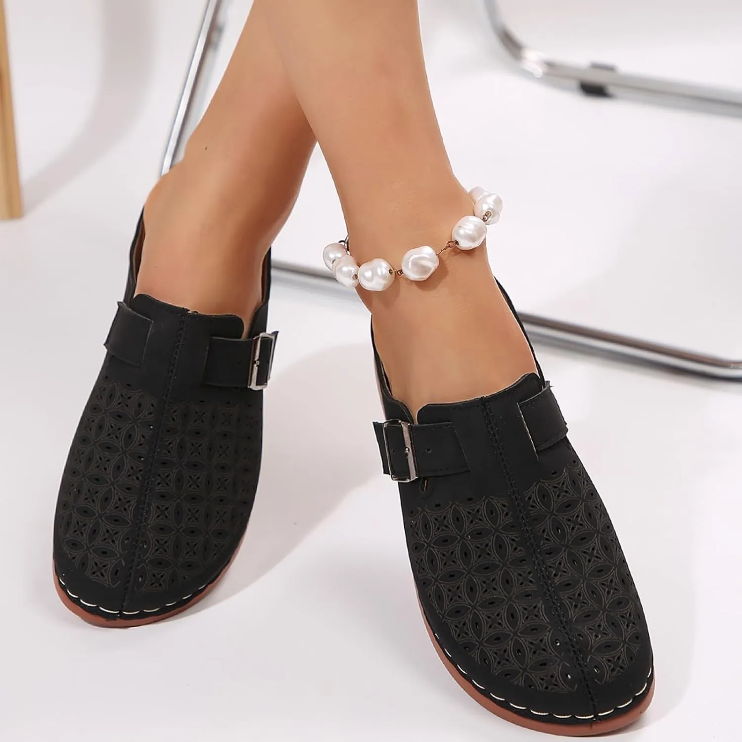 Womens Slip On Clogs and Mules Wide Box Toe Shoes Hollow Out Summer Wedge Shoes Comfortable Arch Support Outdoor Beach Slippers Casual Adjustable Slip On Walking Wedges Sandals