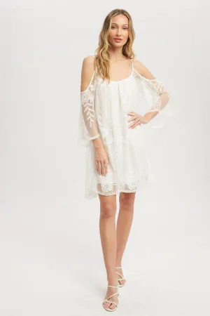 Woven Mini Dress Features an Embroidery Lace Fabric
