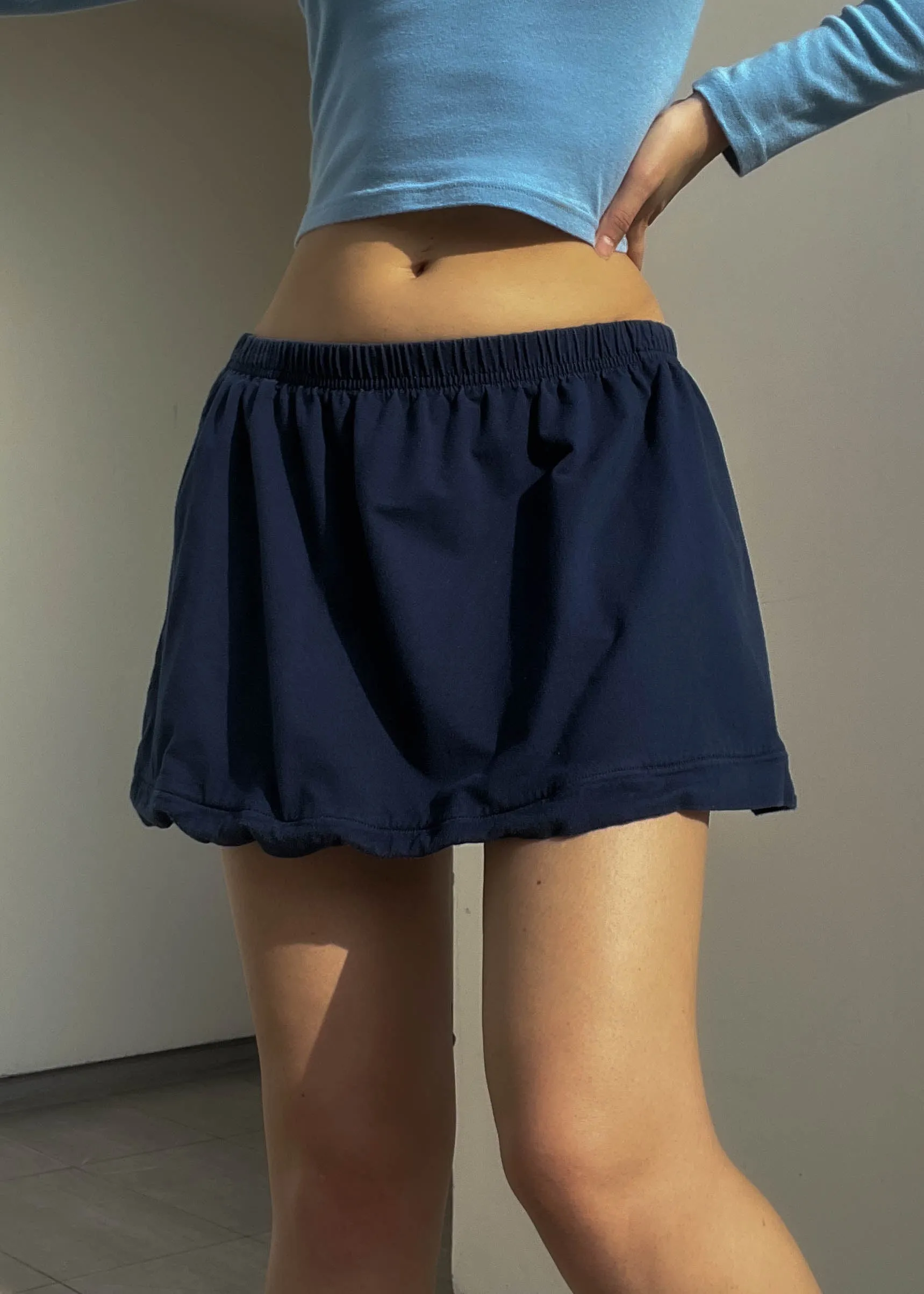 Y2k Sporty Navy Mini Skirt (M)